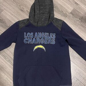 M 8/10 Los Angeles Chargers Kids Hoodie - Navy and Gray